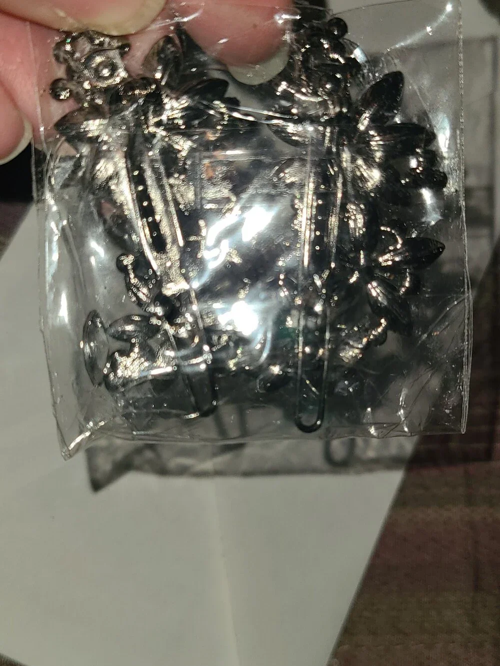 Silver Floral Crystal Hair Clips - Women Accessories